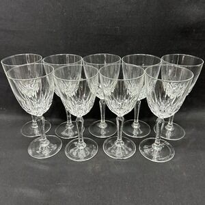 Luminarc 'Diamant' Crystal Wine‎ Glass, Vintage, Set of 9